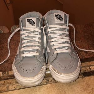 Women’s grey leather Vans high tops